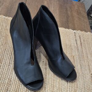 Lucky Brand Open Toe Leather Booties